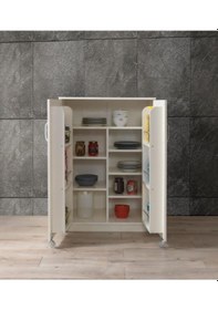 Resim Çok Amaçlı 2 Kapaklı Mutfak Erzak Kiler Dolap 88x52x120cm 