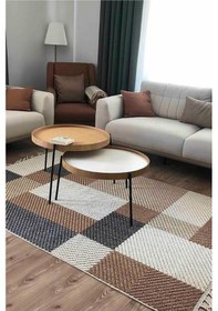 Resim Enti Bukle 1406 Sarı Iskandinav Halı Kesme Yolluk Salon Halı Koridor Oturma Odası Halısı Sarı 