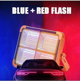 Resim Cata Unichrome Güneş Enerjili Solar 200w Watt Led Projektör Taşınabilir Sarı Beyaz Ve Çakar Işık Lamba 