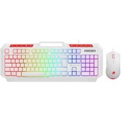 Resim Gamebooster Km-11w Knight Rainbow Beyaz Gaming Klavye Mouse Set 