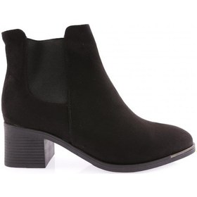 Resim Dgn 053 Kadın Küt Burun Yanlar Lastikli Topuklu Bilek Bot 053-1414-R1680 Siyah 