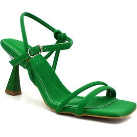 Resim Beyaz Park Moda İnce Biyeli Topuklu Kadın Ayakkabı Yeşil Yeşil 