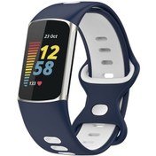 Resim Sones Fitbit Charge 5 Akıllı Saat Spor Su Geçirmez İki Renkli Silikon Bant 