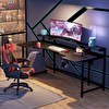Resim Zizuva Tasarım 170x95x60 CM Siyah Gaming Çalışma Masası 