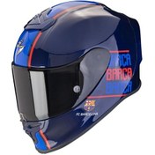 Resim Scorpion Exo R1 Evo Air Fc Barcelona Lisanslı Spor Motosiklet Kaskı Mavi Mavi 