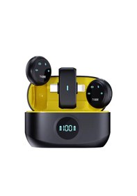 Resim Kablosuz Yaka Mikrofonu Android Ve Apple Uyumlu iOS Alıcılı, Gürültü Azaltmalı Mikrofon Seti Tak Çalıştır 2'li 