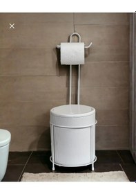 Resim Kovalı Tuvalet Kağıtlığı, Çöp Kovalı Tuvalet Kağıdı, Banyo Çöp Kovası, Tuvalet Kağıtlığı Beyaz 