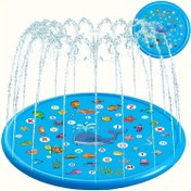 Resim Balina Şişme Su Püskürtme Pedli Deniz Hayvanları ve Alfabesi ile - Çocuklar için Sıçrama Karşıtı Açık Hava Oyun Matı, Dayanıklı PVC Çim, Plaj, Bahçe Eğlenceli Oyuncağı Su Püskürtme Sistemi ile, Plaj Oyun Matı, Eğlenceli Tasarım, Sıçrama Karşıtı Malzeme 