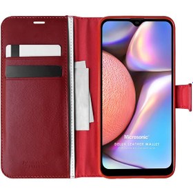 Resim Samsung Galaxy A10s Kılıf Delux Leather Wallet Kırmızı 