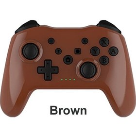 Resim Kahverengi Kablosuz Denetleyici Hiçbir Gecikme Bt Gamepad Hd Titreşim Pc Joystick Nintendo Anahtarı Oyun Konsolu Ps3 Tv Kutusu Pc 