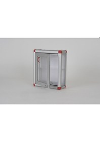 Resim Ecza Dolabı Kırmızı Köşe Ve Kenar Gri 