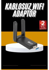 Resim Diğer Mbps Wifi Alıcı Kablosuz Wifi Adaptörü Çift Band Çift Antenli 