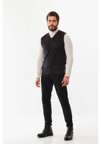 Resim Pelikan Erkek V Yaka Yün Süveter 4p13 Kahverengi 