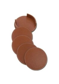 Resim Kahve Çay Masa Üstü Deri Bardak Altlığı Kahverengi 