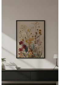 Resim Huhuli Ahşap Siyah Çerçeveli Wabi Sabi Koleksiyon Tablo Huhu752 