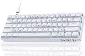 Resim DIERYA DK61se Oyun Klavyesi,%60 Buz Mavisi Işık,Kırmızı Doğrusal Anahtarlı,Ultra Kompakt Mini 61 Tuşlu,Gölgelenmez,Tip C Veri Kablosu,ABD Düzeni,PC Windows Oyuncu Tipisti,Beyaz 