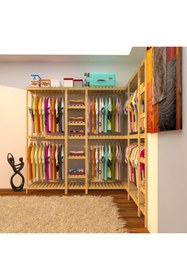 Resim Fokai Wood Nove - Açık Ahşap Gardırop Raf Sistemi 