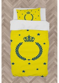 Resim Mekta Home Bebek Ve Çocuk Odası Taç Ve Çelenk Desenli Sarı Nevresim Takımı 