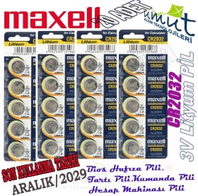 Resim Maxell Pil 2032 Terazi Baskül Araç Kumanda Para Pili 20 Adet 