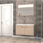 Resim BIANI Fix Arya 100 Cm Banyo Dolabı Renk Aybe Bej 