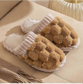 Resim Erkek Kadın Peluş Suni Kürk Terlik Newway Beyaz 