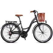 Resim Geroni 24J GERONI TOURER 21V VB ŞEHİR BİSİKLETİ - MAT SİYAH GRİ KAHVE - 40 KADRO 