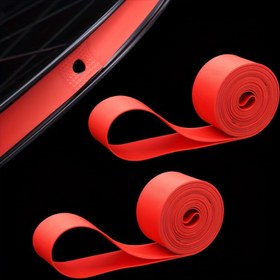 Resim 2 Adet Yüksek Kaliteli PVC Dağ Bisikleti Lastik Astarları - Dayanıklı, Hafif & Kolay Kurulum, Kırmızı Delinmez İç Lastik Koruma Pedleri, Mükemmel Uyum İçin Çoklu Boyut 