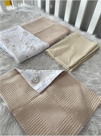 Resim Jaju Baby Waffle Pike Kumaş Ve Dağ Desenli Kombinli 60x120 Nevresim Takımı 