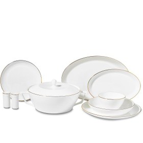 Resim Korkmaz Lines Collection 58 Parça Yuvarlak Yemek Takımı A8263 