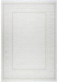 Resim Meander Desenli Pamuk Tabanlı Salon - Oturma Odası Krem Renk Halı Krem 