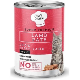Resim Chef's Choice Pate Lamb Kuzu Etli Tahılsız Yetişkin Kedi Konservesi 24 x 400 G 