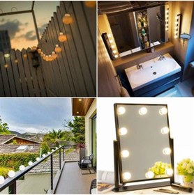 Resim Çılgıntrend Hollywood Tarzı 10'lu Makyaj Masası Aynası Için Beyaz Led Işıklı Top Lamba 