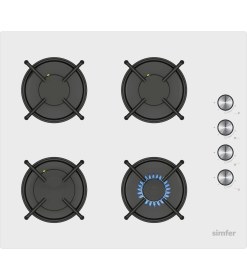 Resim Simfer Ankastre Set Beyaz Cam Ocaklı Mekanik 2'li Set (Fırın + Ocak) 