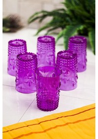 Resim Akrilik Mor 6'lı Kısa Bardak & Su Meşrubat Kahve Yanı Ba 