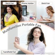 Resim El Tipi Vantilatör, Mini Taşınabilir Güçlü El Tipi Vantilatör Şarj Edilebilir Pembe, 
