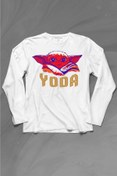 Resim Kendim Seçtim Baby On Board Yoda Star Wars Kahverengi Bebek Mandalorian Uzun Kollu Tişört Baskılı T-shirt 