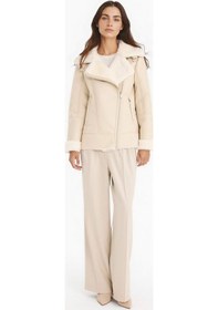 Resim Defacto Su Geçirmez Oversize Geniş Kalıp Suni Kürk Astarlı Fermuarlı Mont F1823ax25wnbg414 Bej-bg414 