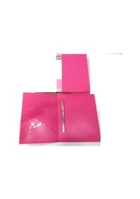 Resim Yaylı Dosya Sıkıştırmalı İç Cepli Pembe Kalın Plastik 