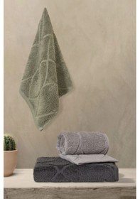 Resim Varol Voli Serisi Micro Cotton 30x50cm 3 Lü Havlu Seti V2/30x503adet Koyu Yeşil 