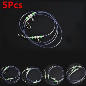 Resim 5 set dayanıklı deniz balıkçılığı teknesi balıkçılığı DIY balıkçılık naylon ip dizi seti, ışıltılı boncuklar, ışıltılı kabak dönüş halkası - paslanmaz çelik iğne - seçebileceğiniz 9 özellik - tekne balıkçılığı deniz balıkçılığı gece balıkçılığı ihtiyaçlarınızı karşılar - daha fazla balık yakalayın 