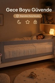 Resim Wumboo 200 Cm Yatak Bariyeri - Mega Boy Güvenlik Bariyeri Koruyucu Bariyer,Bebek Bariyeri Büyük Boy-Gri 