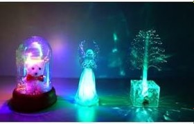 Resim Fanus İçinde Ayıcık, Melek ve Çam ağacı konsept hediyelikler huzurlu ayıcık RCB led gece lambası 