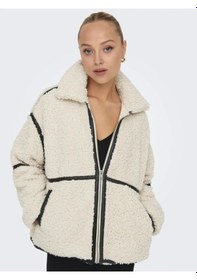 Resim Only 15322440 Onlparıs Teddy Jacket Whıte Sand Kadın Mont Beyaz 