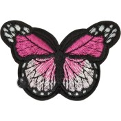 Resim Aplike Ütü Ile Yapışan Kelebek Pembe Arma 7x5 cm 