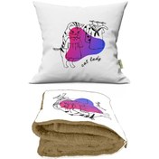 Resim Çizgi Kedi Desenli İç Dolgusu Battaniyeli Araç İçi Opsiyonel Yas 