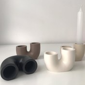Resim 1 Adet Kendin Yap Mumluk Yapımı Silikon Kalıp U Şekilli Mum Tutucu Beton Alçı Kalıbı Epoksi Reçine Döküm Kalıpları Hediye El Sanatları Ev Dekorasyonu Yapımı 