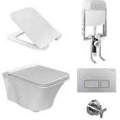 Resim Turkuaz İbiza Rimless Asma Klozet ve Gömme Rezervuar Tam Set 