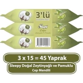 Resim Pamuk Zeytin Cep Mendili 3X15 (45 Yaprak) 