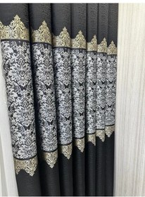 Resim Nivemeshome Fj631749 V-924 Arora Siyah 1/3 Sık Pileli Fon Perde Apm Siyah 