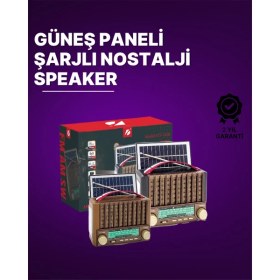 Resim Nilavia KTF-1428 Güneş Paneli Şarjlı Nostaljik Bluetooth Hoparlör - Fm/am/sw Radyo Us - AL002A-61V26 